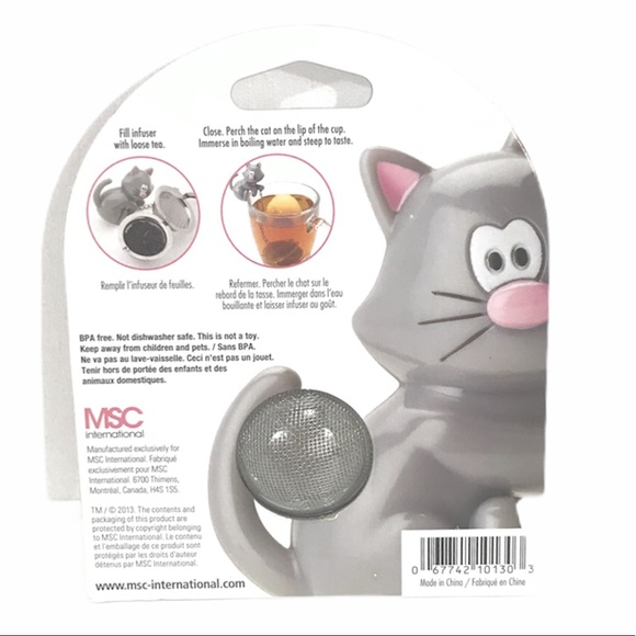 Joie MSC Cat Loose Leaf Tea Cup Infuser, White - Picture 2 of 3